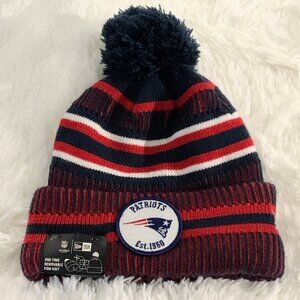 New England Patriots Pom Knit Hat